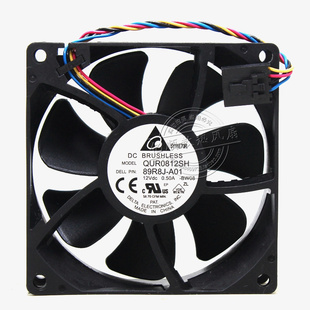 台达 QUR0812SH 12V 0.50A 8025 4线 PWM 温控 散热风扇 8CM/厘米