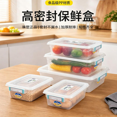 珠塑带密封圈保鲜盒带标签储物盒