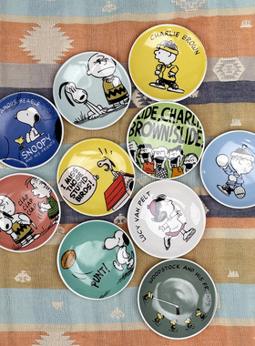 snoopy花生狗查理和他的朋友陶瓷高温贴花调味碟酱油碟装饰碟散货