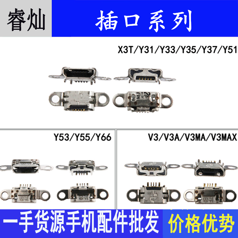 适用于VIVO Y31 Y33 Y35 Y37 Y51 Y53 V3 V3MA V3max尾插USB接口-封面