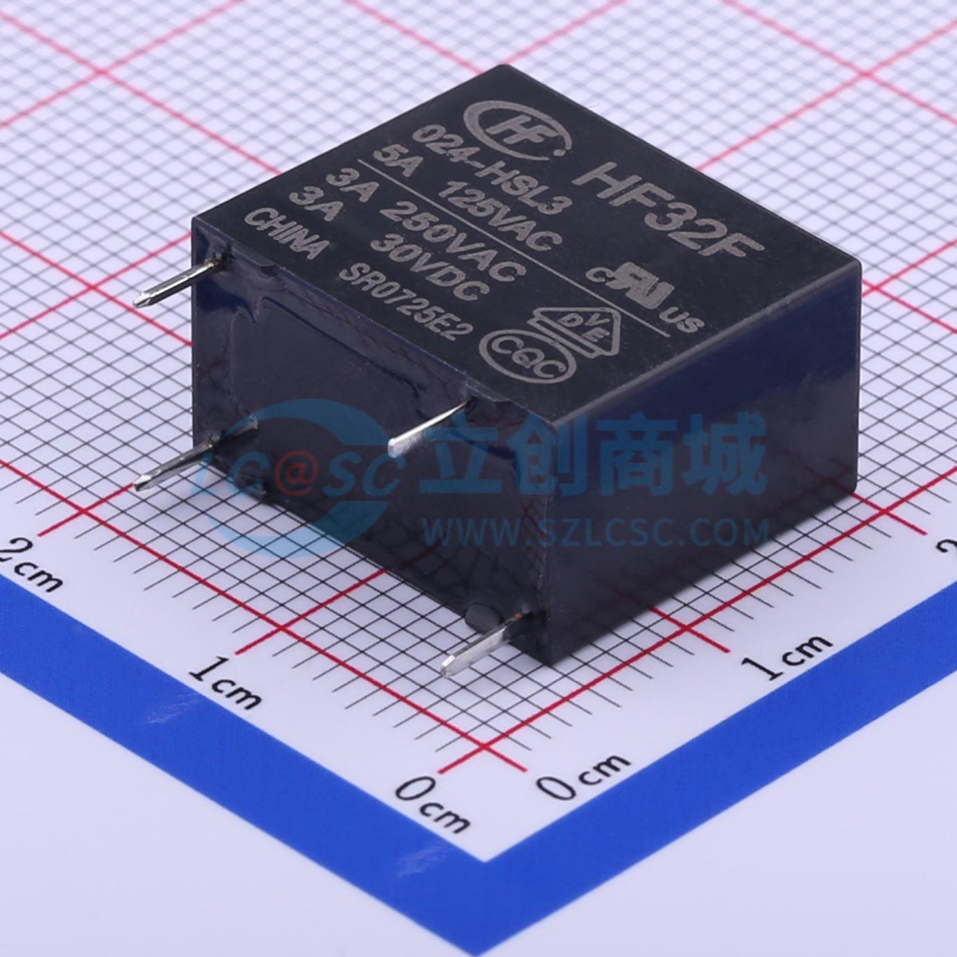 HF32F/024-HSL3 插件,10.2x18.4mm 功率继电器可开票配套量大从优