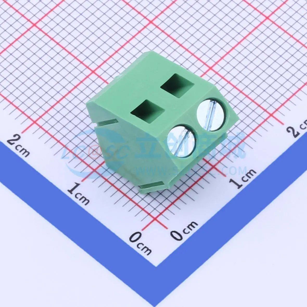 DG103-5.0-02P-14-00A(H)螺钉式接线端子5mm 1x2P直插绿色 可开票
