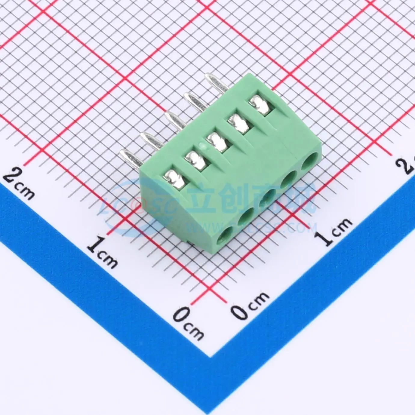 BX-DG28L-2.54-5P螺钉式接线端子2.54mm 1x5P直插绿色 可开票