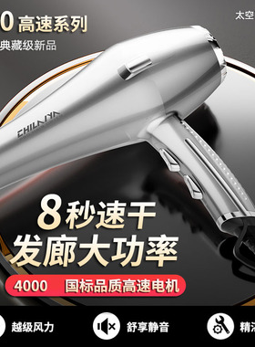 德国电吹风机家用大功率发廊专用理发店4000负离子护发速干风筒w