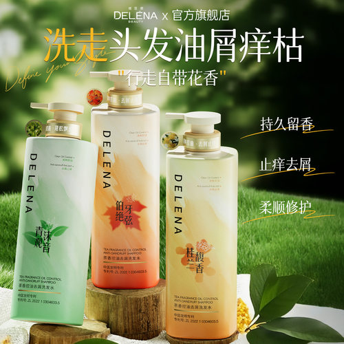 蝶莲娜茶香控油去屑洗发水专为油扁塌头发研发 控油去屑蓬松Y