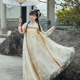 汉服女原创夏季套装中国风齐胸襦裙唐风学生古装日常白菜正版
