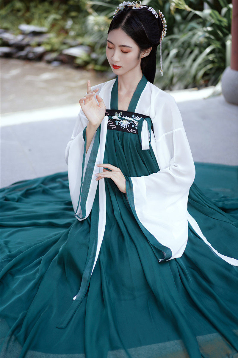 汉服女夏改良中国风正品原创两片式齐胸襦裙广袖上襦仙气飘逸古风