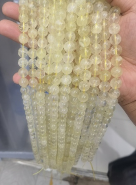 天然柠檬黄水晶散珠子半成品diy手工编织手串珠手链项链穿珠材料5
