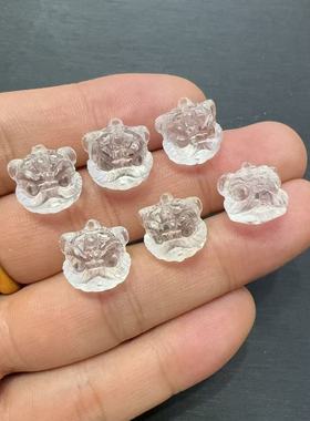 天然白水晶新款醒狮头尺寸约13mmDS