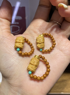 原创 新款 橄榄核搭配檀香度母戒指女饰品礼物