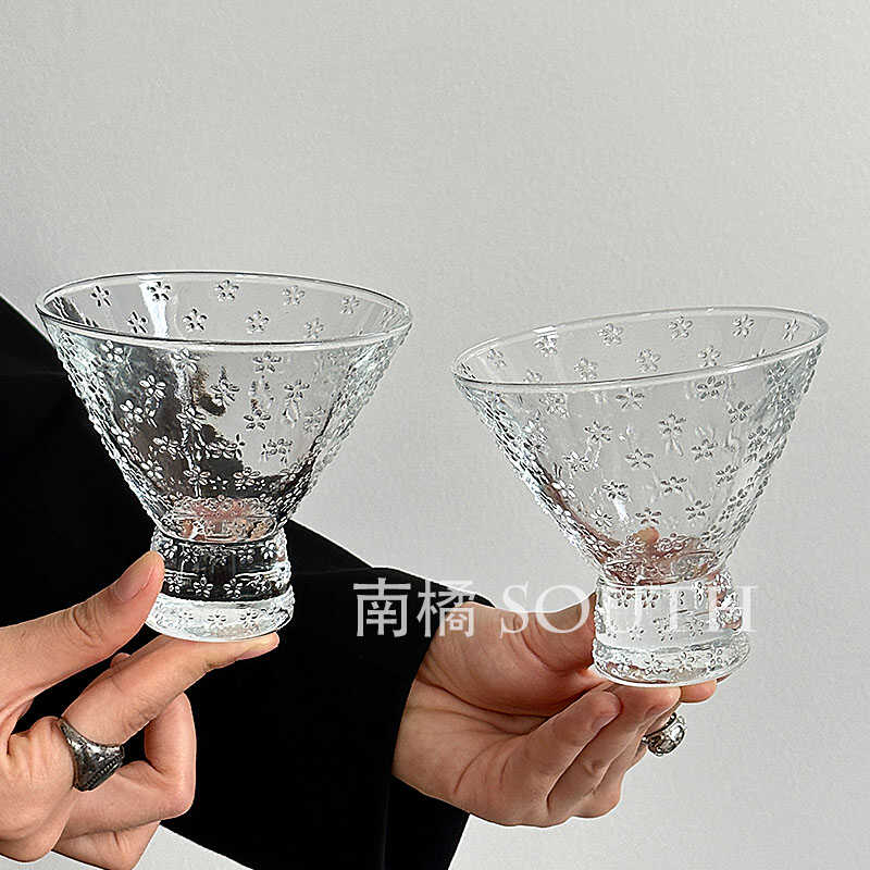 ins风雪花玻璃水杯奶茶杯咖啡杯