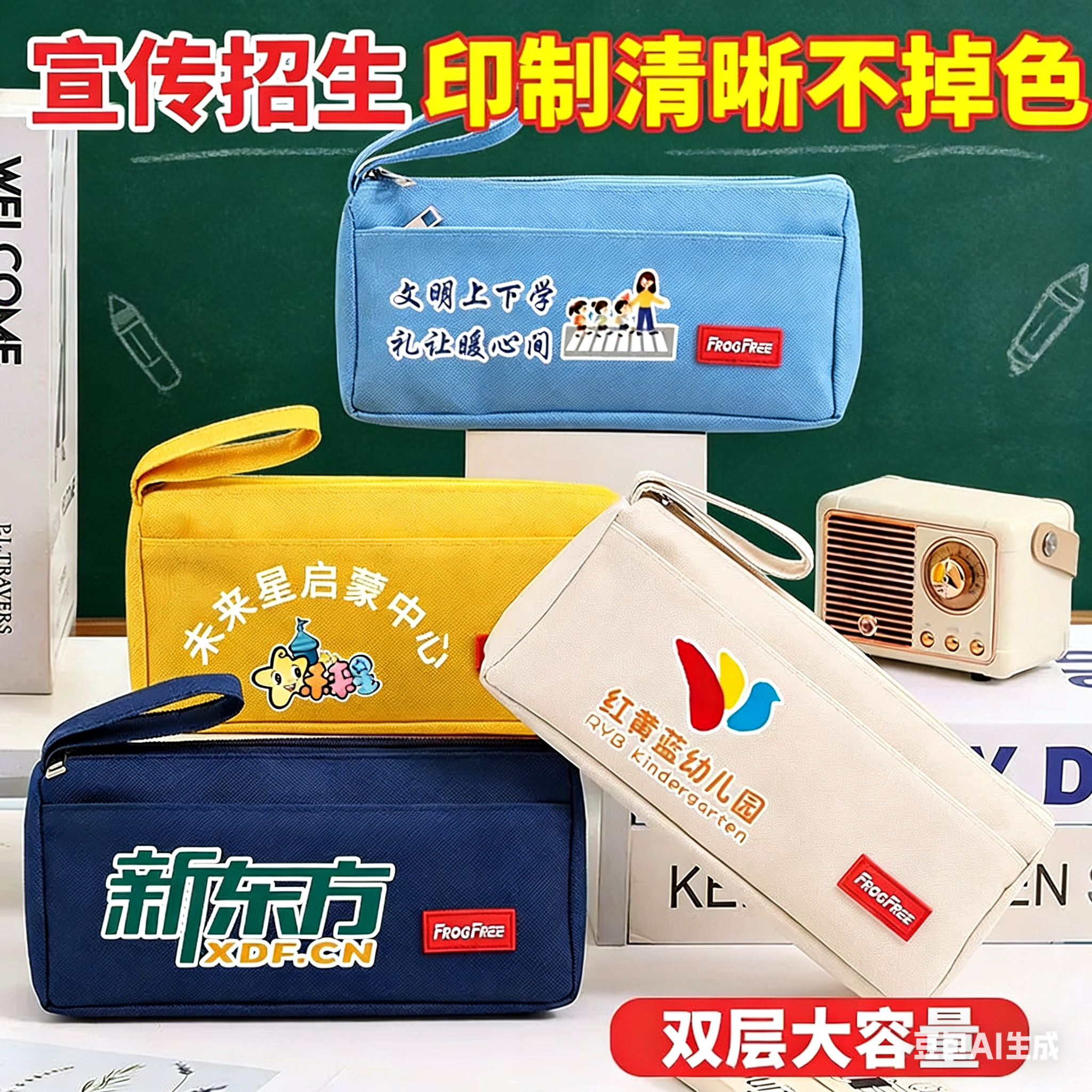 小学生笔袋定制logo幼儿园奖品礼物文具袋订制广告宣传小礼品订做