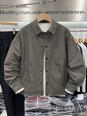 春夏季简约时尚翻领夹克休闲百搭纽扣开衫男士防晒服外套上衣男