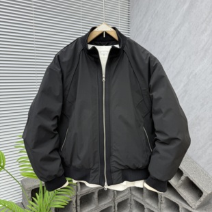 冬季新款针织拼接立领羽绒服男潮牌时尚百搭短款白鸭绒外套夹克男