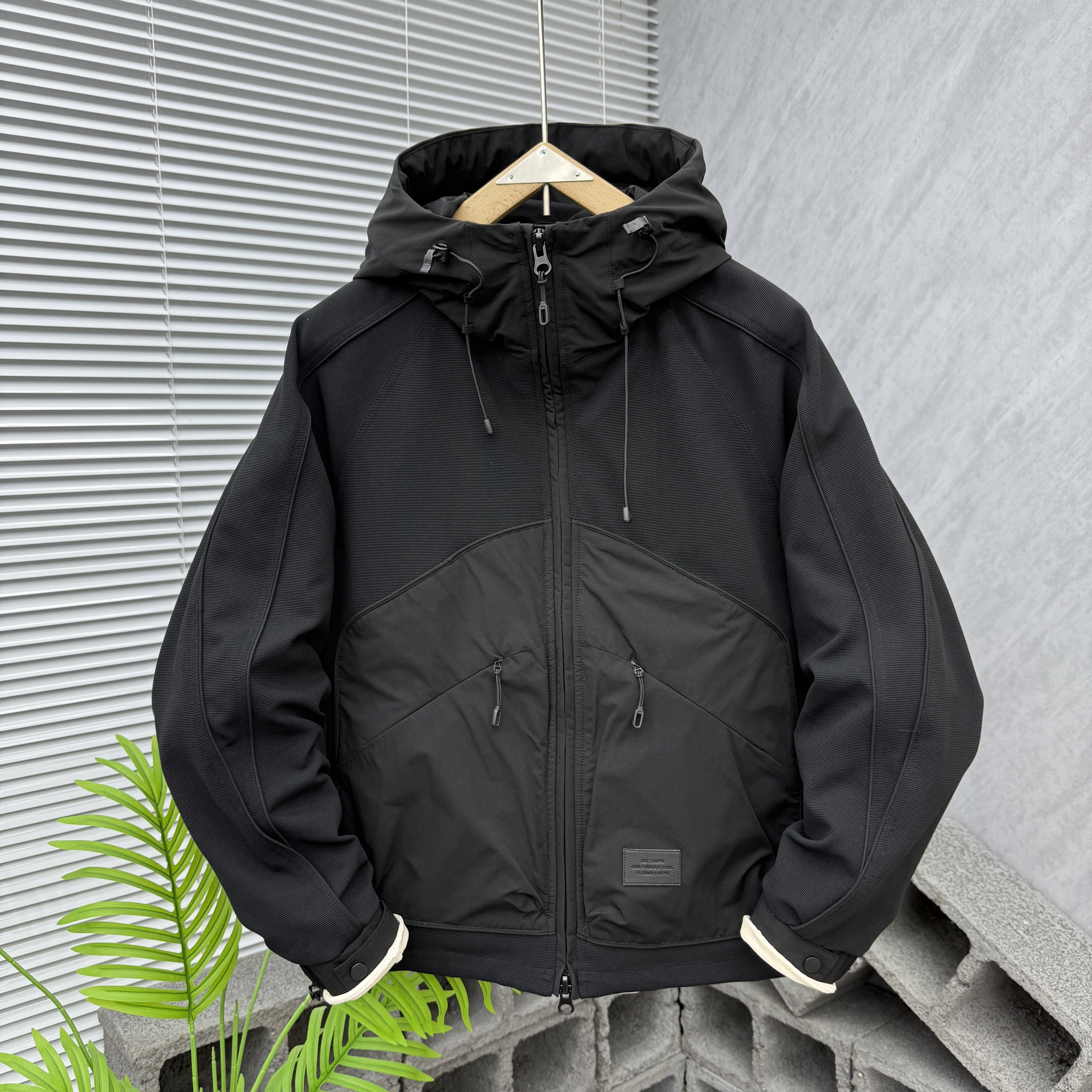 棉衣男冬季新款针织拼接男士连帽棉服外套潮牌百搭防寒服休闲棉袄