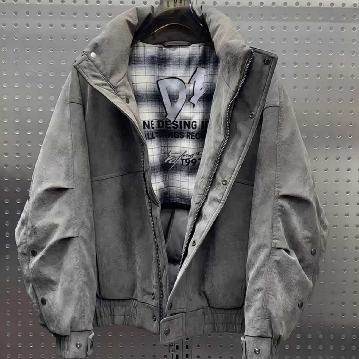 美式复古PU皮立领羽绒服男冬季新款防风加厚90白鸭绒外套抗寒夹克