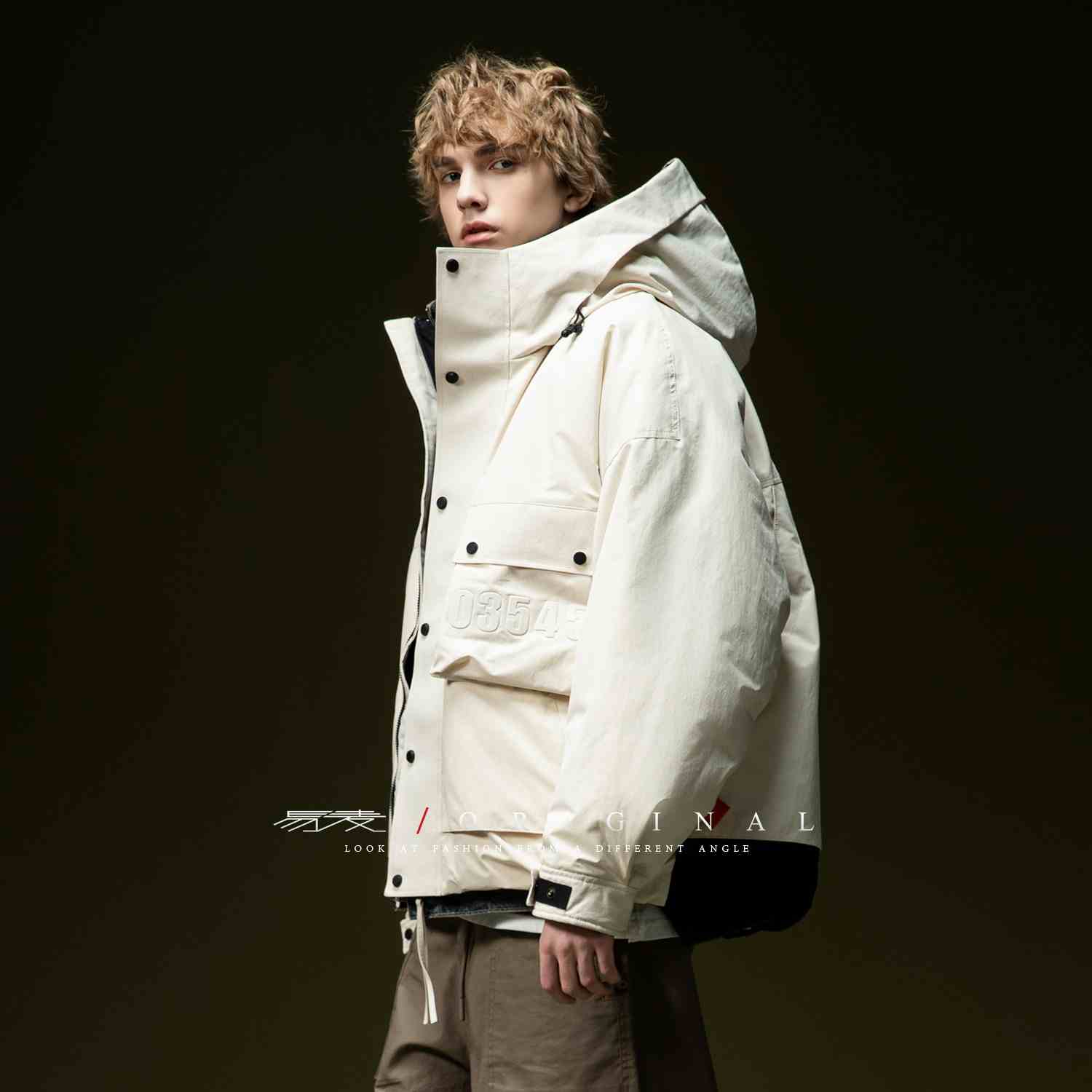 易麦羽绒服男冬季2024潮牌宽松大码保暖加厚工装机能时尚冬装外套