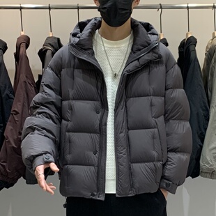 90绒子220g+无胆直充加厚重磅连帽羽绒服男士冬季新款保暖面包服