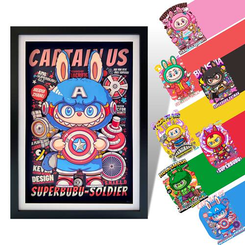 凹凸Panda手作SuperBubu超级英雄CaptainUS美国队长潮流立体挂画