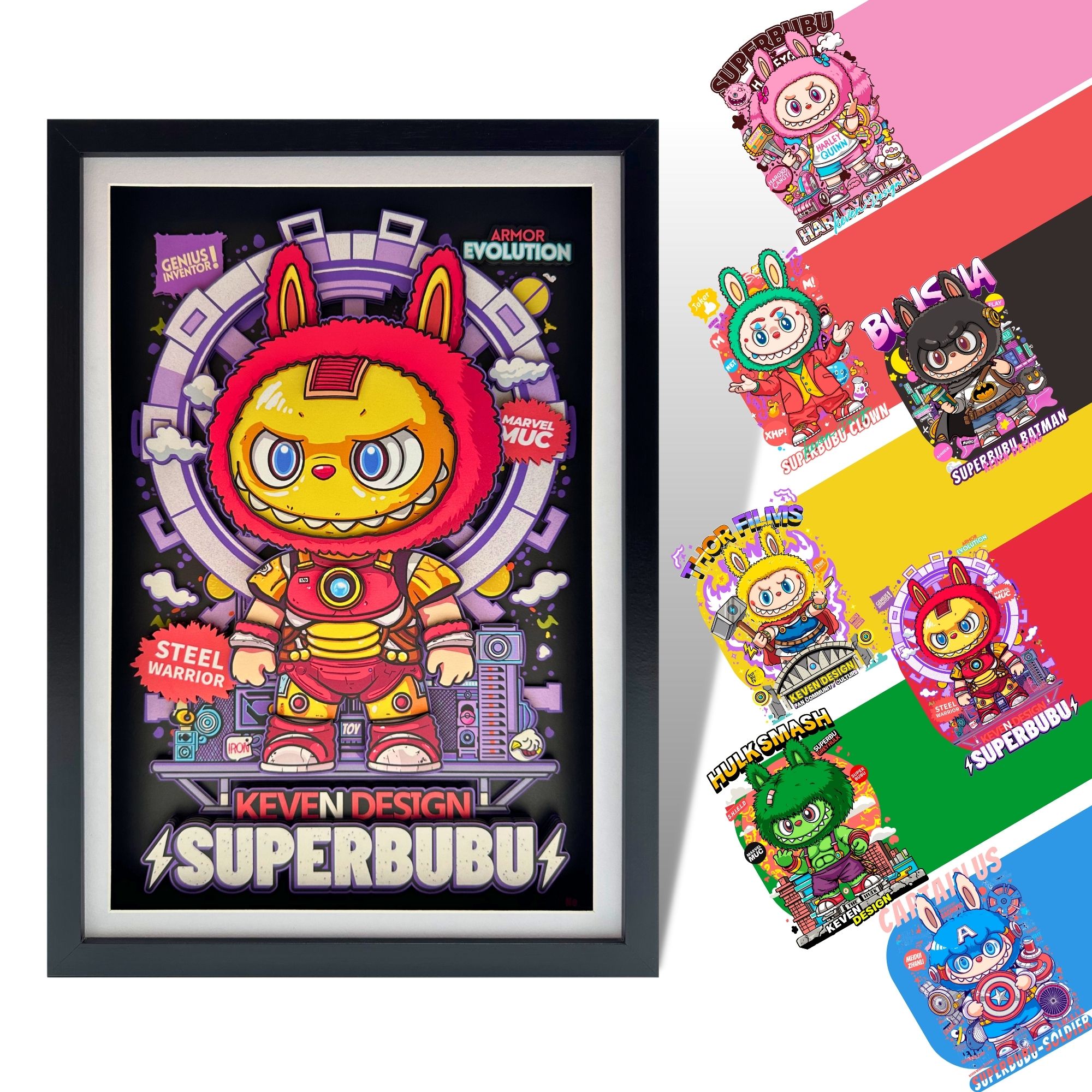 凹凸Panda手作SuperBubu超级英雄IronMan钢铁侠纸艺立体装饰挂画