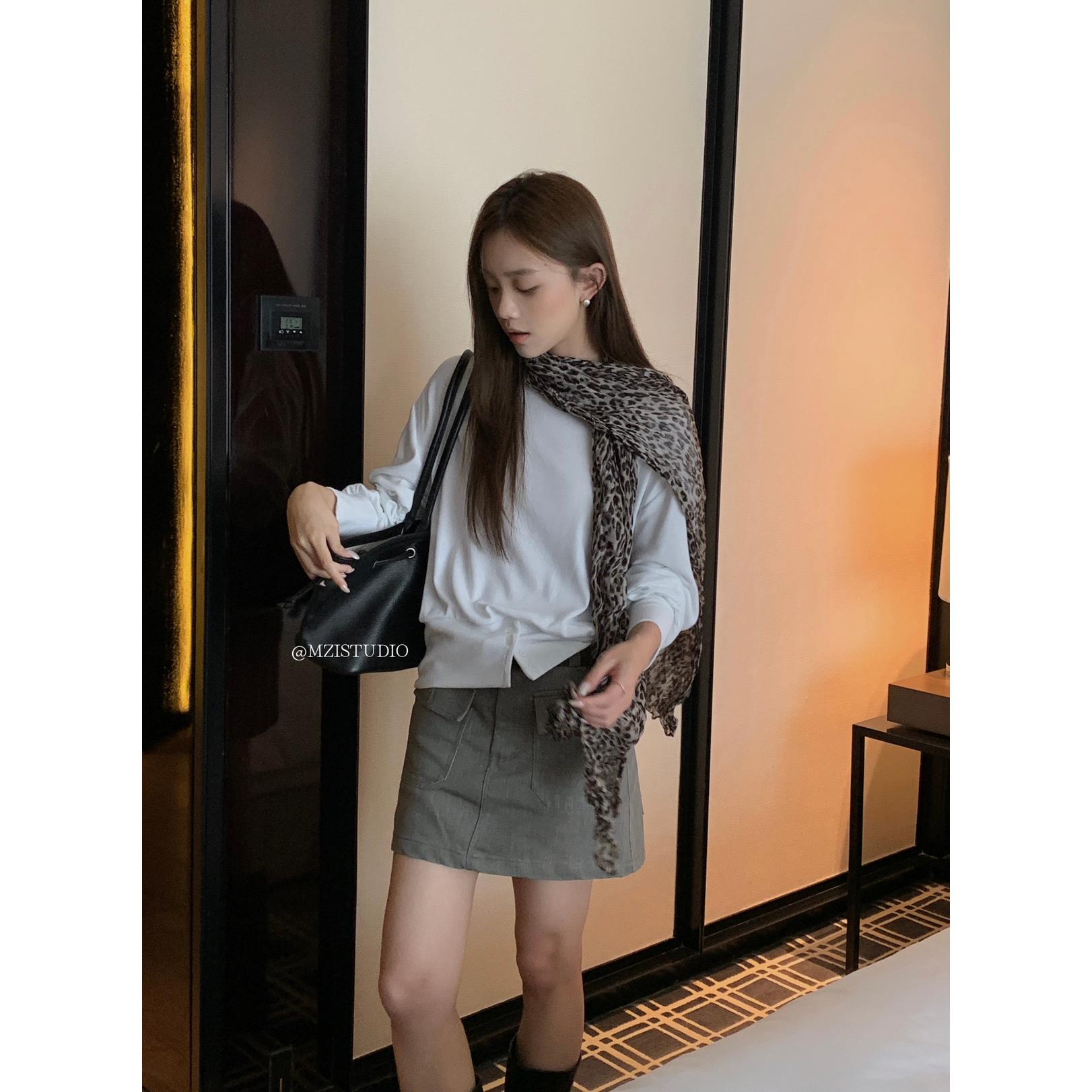 MZISTUDO韩版圆领长袖针织衫女
