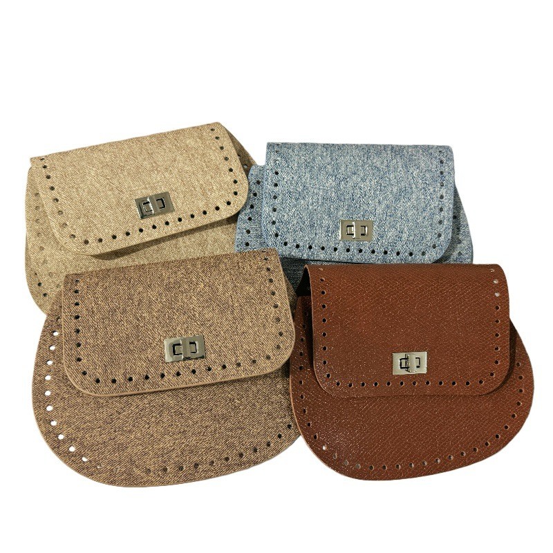 马鞍包牛仔纹皮革配件DIY编织