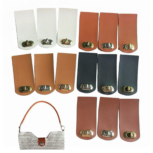 仿真皮小包盖箱包皮质插扣带针孔