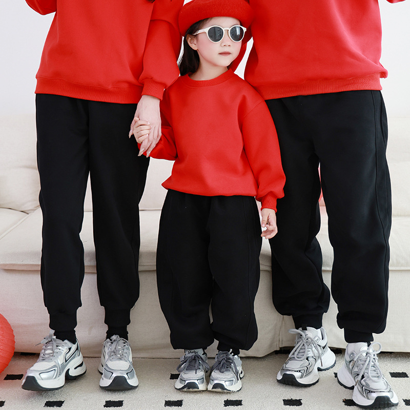 2025亲子装一家三口高端运动长裤