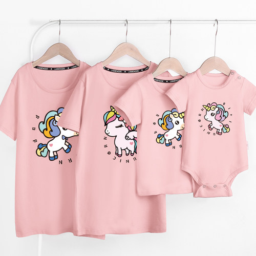 高端短袖t恤夏款婴儿服潮亲子装