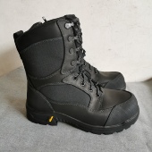 3515库存防护靴真皮男式 战靴高帮防砸防扎户外登山防滑战靴侧拉链