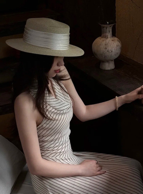 女夏遮阳平顶百搭草帽