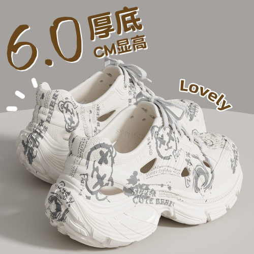 厚底洞洞鞋女夏季时尚绑带外穿开车运动透气防滑踩屎感凉鞋男批发