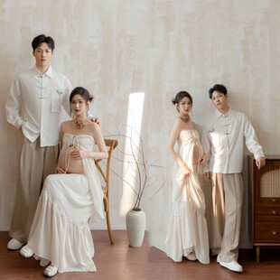 影楼孕妇情侣写真主题复古法式油画风氛围感艺术照在家拍摄影服装