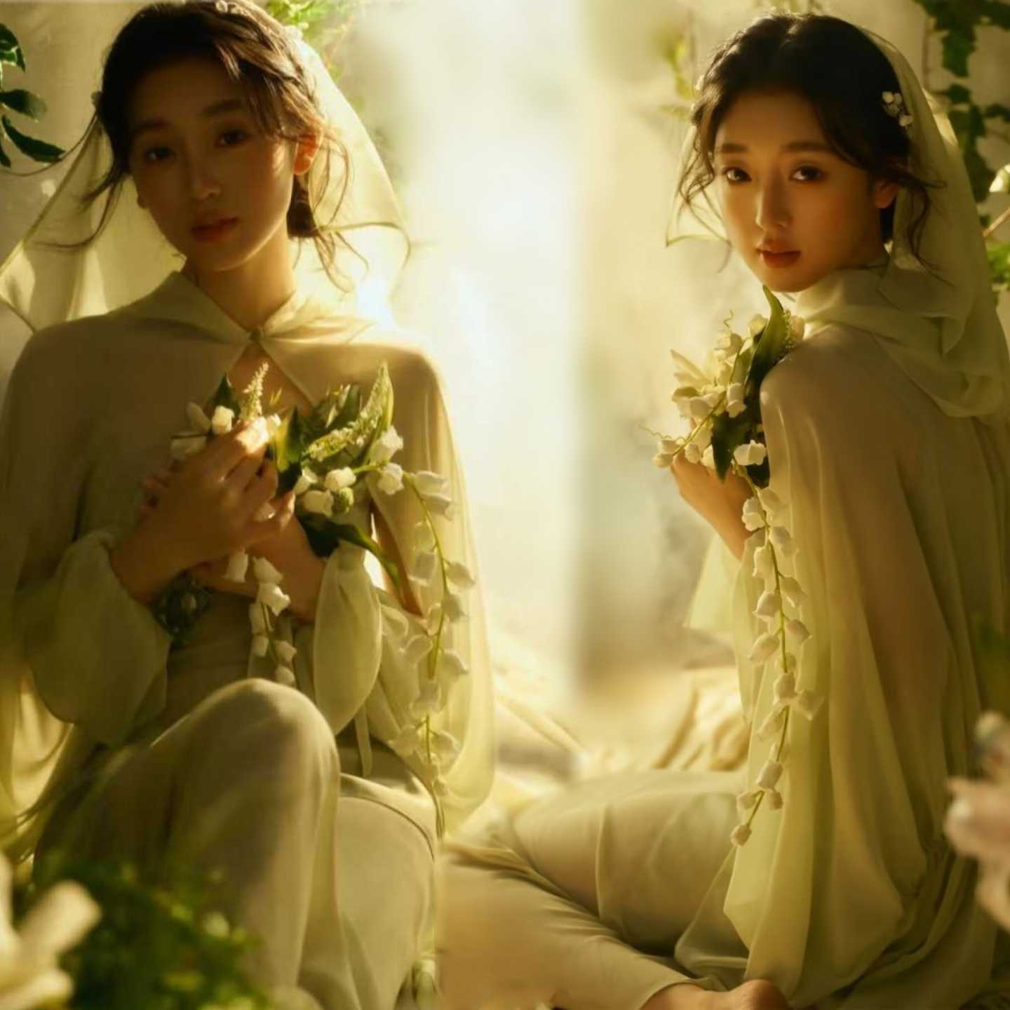 影楼新款森系女神写真连衣裙