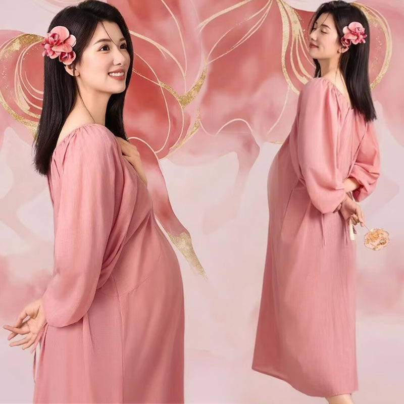 艾美影赏新中式禅意孕妇摄影服