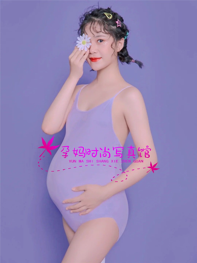 影楼新款孕妈咪拍照韩版主题衣服小清新绿色可爱摄影孕妇写真服装