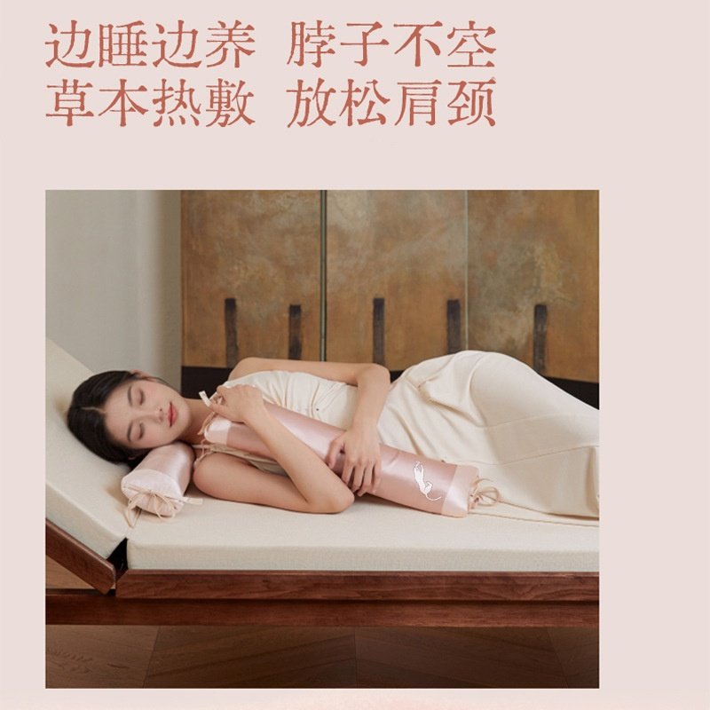 电加热颈椎枕艾灸荞麦枕热敷枕头肩颈硬枕头荞麦皮艾草枕养生