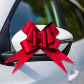 亮晶磨砂红手拉花婚车装 饰蝴蝶结彩带糖果盒礼盒绑书丝带开业开学