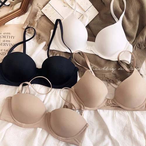光面无痕内衣女士半杯前扣