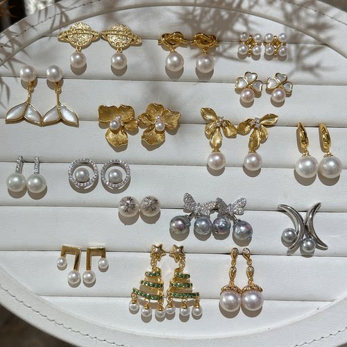 甄奢 清仓特卖高性价比精工纯银高品质珍珠耳饰配件断货售完不补