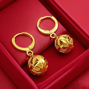 镀金耳钉花球耳坠森系耳环女士耳坠小众女士简约耳坠 爆款