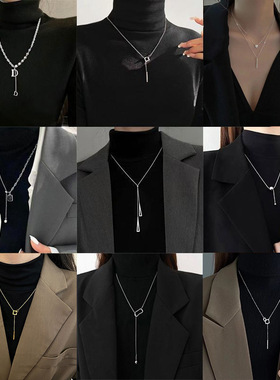 简约设计感毛衣项链女高级感长款项链小众气质双层毛衣链饰品