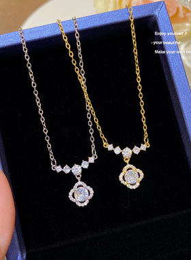 超闪锆石小清新项链饰品小众设计吊坠颈链精致高级感百搭锁骨链女