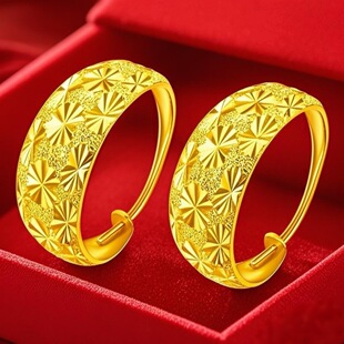 专柜黄金色满天星耳环女高档百搭转运镀金耳饰送妈妈 正品