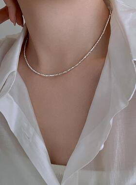 925镀银碎银几两项链碎银子锁骨链女新款爆款轻奢小众