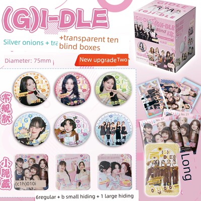 Gidle宋玉琦赵美艳米妮银洋葱条盲盒加透明卡徽章小米马口铁徽章