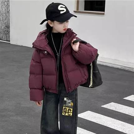 女童冬装羽绒棉服2024新款洋气面包保暖儿童加厚冬季外套洋气棉衣