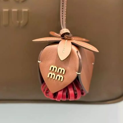 牛皮花朵包包挂件miu系大牌包挂 张元英同款挂饰 高级感miu小饰品