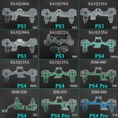 Slim手柄按键膜排线 原装 配件维修 PS4 Pro 新老版 PS4手柄导电膜