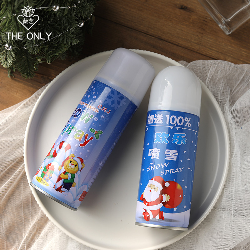 薇艺 仿真雪花喷雾落雪玫瑰泡沫飞雪圣诞节喷雪道具婚庆花艺装饰